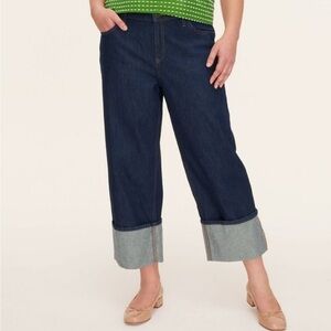 kate spade new york - Women's High-Rise Straight Leg Wide Cuff Jeans